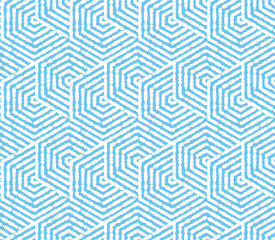 Abstract geometric pattern with stripes, lines. Seamless vector background. White and blue ornament. Simple lattice graphic design