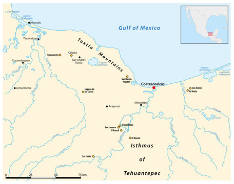 map of the olmec cultural zone on the southern gulf coast of mexico