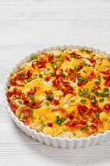 chicken bake in creamy sauce with cheese, bacon