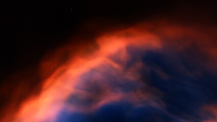 nebula gas cloud in deep outer space, science fiction illustration, colorful space background with stars 3d render
