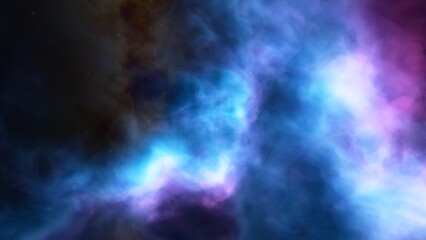 nebula gas cloud in deep outer space, science fiction illustration, colorful space background with stars 3d render
