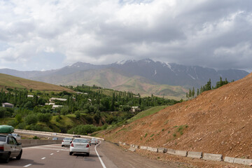 a down hill highway in central asia
