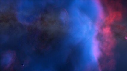 nebula gas cloud in deep outer space, science fiction illustration, colorful space background with stars 3d render
