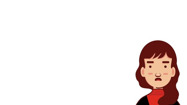 moving animation of a woman talking simply