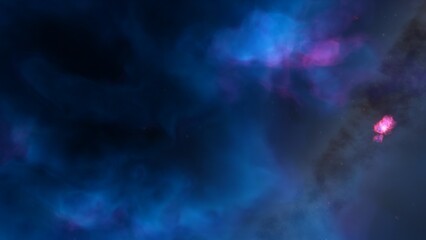 Deep space nebula with stars. Bright and vibrant Multicolor Star field Infinite space outer space background with nebulas and stars. Star clusters, nebula outer space background 3d render
