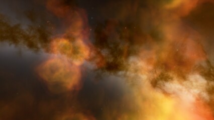 Deep space nebula with stars. Bright and vibrant Multicolor Star field Infinite space outer space background with nebulas and stars. Star clusters, nebula outer space background 3d render
