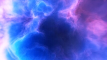 Cosmic background with a blue purple nebula and stars
