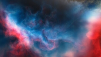 Cosmic background with a blue purple nebula and stars

