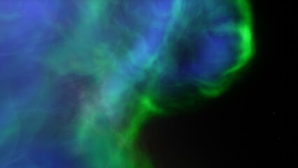 Cosmic background with a blue purple nebula and stars
