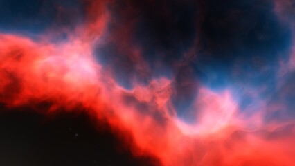 nebula gas cloud in deep outer space, science fiction illustration, colorful space background with stars 3d render
