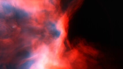 nebula gas cloud in deep outer space, science fiction illustration, colorful space background with stars 3d render
