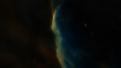 nebula gas cloud in deep outer space, science fiction illustration, colorful space background with stars 3d render
