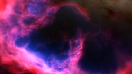 nebula gas cloud in deep outer space, science fiction illustration, colorful space background with stars 3d render
