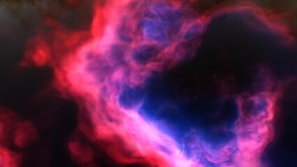 nebula gas cloud in deep outer space, science fiction illustration, colorful space background with stars 3d render
