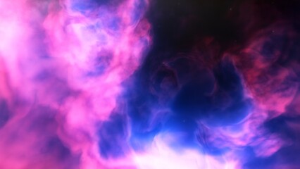 nebula gas cloud in deep outer space, science fiction illustration, colorful space background with stars 3d render
