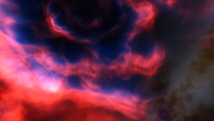 Space background with realistic nebula and shining stars. Colorful cosmos with stardust and milky way. Magic color galaxy. Infinite universe and starry night. 3d render
