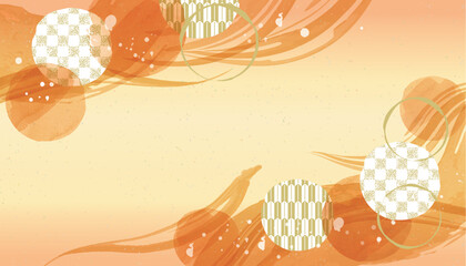 秋の紅葉をイメージした背景イラスト