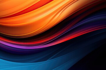 Naklejka premium Colorful abstract background with gradient wave design in shades of purple, orange and blue Generative AI illustrations