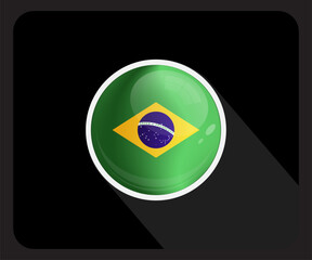 Brazil Circle Glossy Pride Flag Icon
