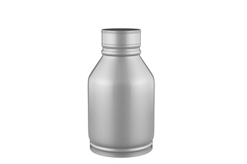Matte Metallic Drink Bottle Mockup Isolated On White Background
