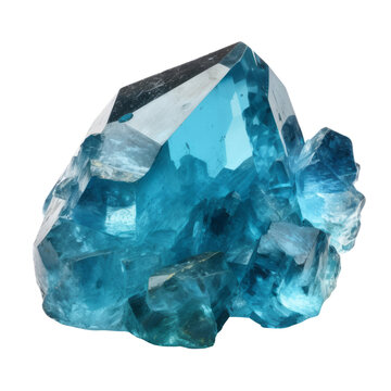 blue crystal mineral isolated on transparent background cutout