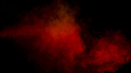 Orange and red steam on a black background.