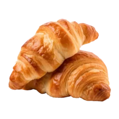 Deurstickers Brood croissant isolated on transparent background cutout