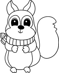 Cute Squirrel, Autumn or Fall Animal, illustration