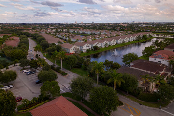 American community. neighborhood. luxury homes in Florida. time laps