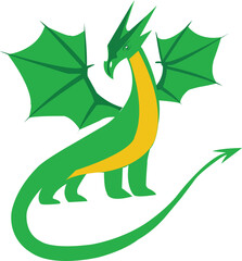 green and yellow dragon illustration  