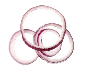 Sliced red onion ring isolated. png file - 621755236