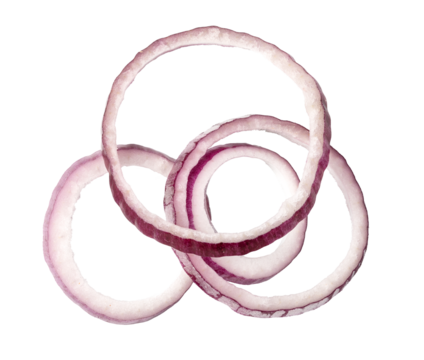 Sliced red onion ring isolated. png file