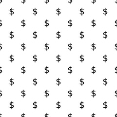 Seamless pattern with dollar sign. Endless vector background.