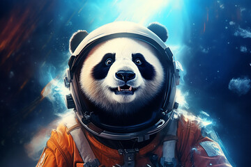 panda in astronaut suit