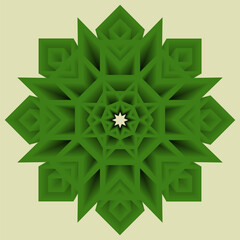 vector green geometric pattern. seamless ornament with round ornament.