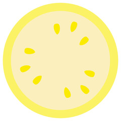 Fototapeta premium Simple Isolated Melon Slice On White Background. Simple Object for Print, Design, Web and App.