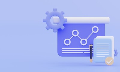 Growth business statistics finance chart graph,invest in business concept. vision, target planning. 3d render illustration