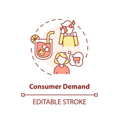 Editable consumer demand icon representing heatflation concept, isolated vector, global warming impact thin line illustration.