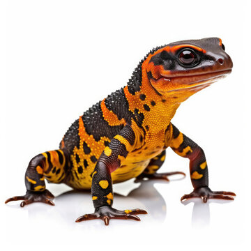 A captivating Salamander (Cynops pyrrhogaster) in a distinctive pose.
