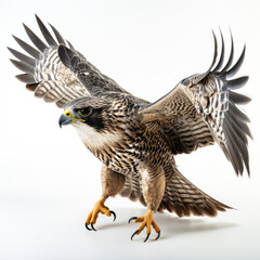 Obraz premium A stunning Falcon (Falco) in mid-flight.