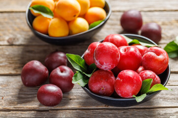 Colorful plums