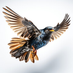 Fototapeta premium A fledgling Swallow (Hirundinidae) preparing for its first flight.