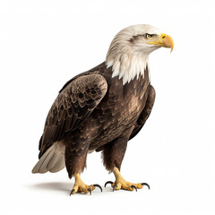 Fototapeta premium A regal Bald Eagle (Haliaeetus leucocephalus) in a majestic pose.