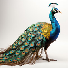Obraz premium A majestic Peacock (Pavo cristatus) showing off its vibrant tail.