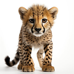 A young Cheetah (Acinonyx jubatus) displaying its speed.