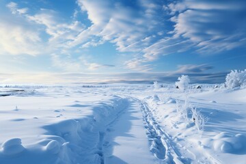 Fototapeta na wymiar Snow-Covered Landscape, Generative AI 