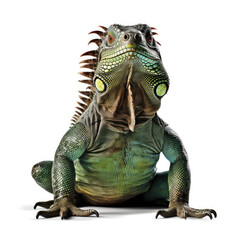 Obraz premium An intriguing Iguana (Iguanidae) in a distinctive pose.