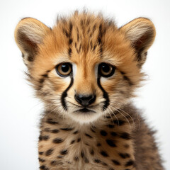 Fototapeta na wymiar A young Cheetah (Acinonyx jubatus) displaying its speed.