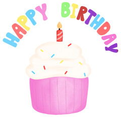 A happy birthday cupcake 