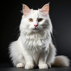 A Turkish Van cat (Felis catus) showcasing dichromatic eyes.